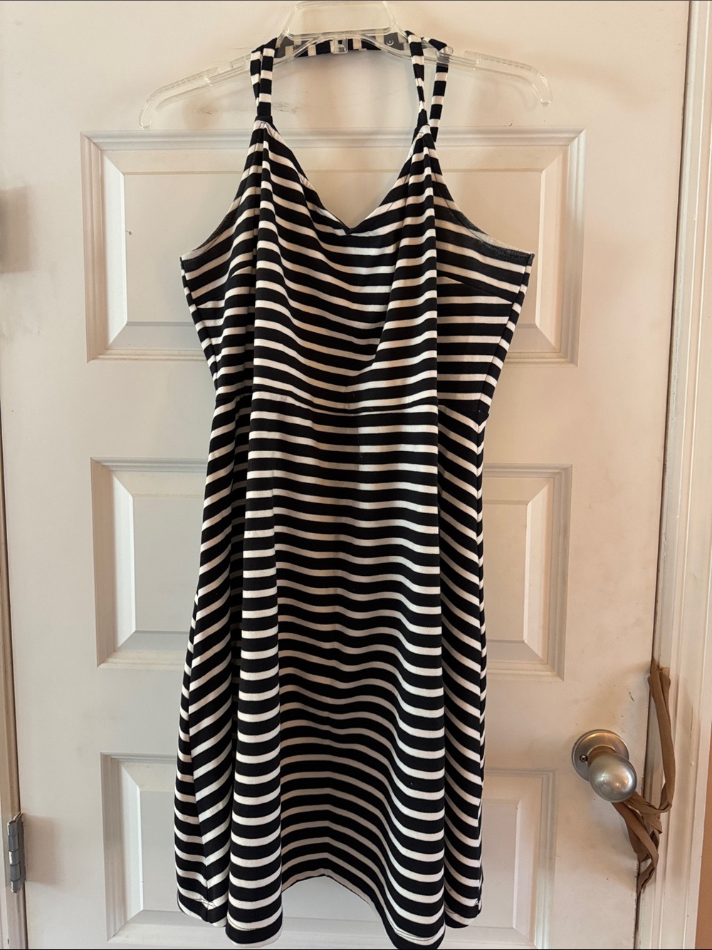 Old Navy | Black and White Striped | Halter Dress